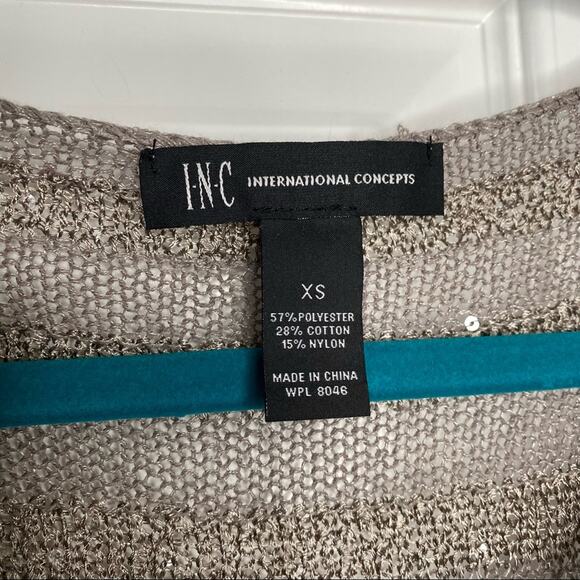 INC International Concepts Womens Metallic Sequin Dolman Sleeve Sweater Top XS - Picture 6 of 6